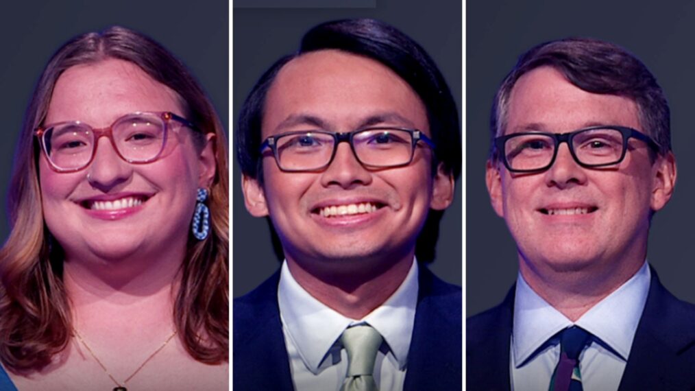 'Jeopardy!' Season 42, September 11, 2025. Contestants Paolo Pasco, Jill Frechette, and Andy Miller