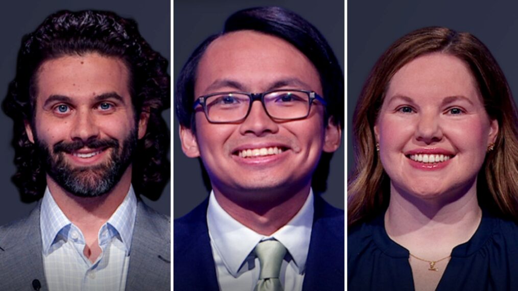 'Jeopardy!' players (from left) Max Miller, Paolo Pasco, and Laure Mixter, on Wednesday, September 17, 2025