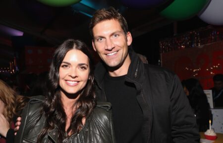 Katie Lee and Ryan Biegel attend Food Network's 25th Birthday Party Celebration at the 11th annual New York City Wine & Food Festival at Pier 92 on October 13, 2018 in New York City.
