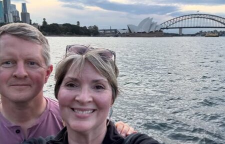 Ken Jennings with his wife, Mindy, in Australia