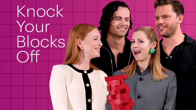 'Outlander: Blood of My Blood' stars Harriet Slater, Jamie Roy, Hermione Corfield, and Jeremy Irvine play Knock Your Blocks Off