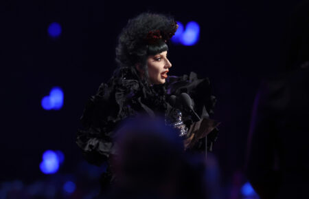 Lady Gaga accepts the “Artist of the Year” award onstage during the 2025 MTV Video Music Awards
