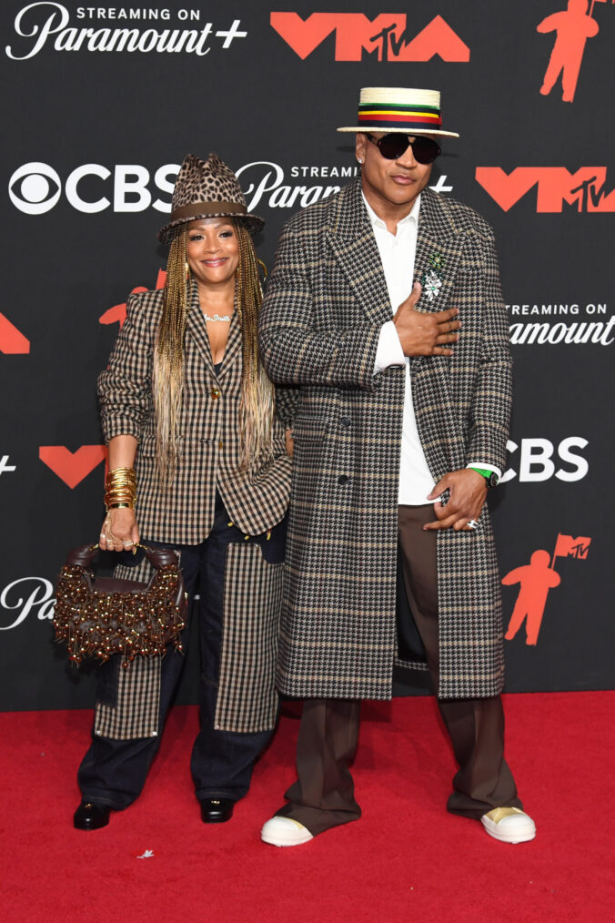 Simone Smith and LL Cool J attend the 2025 MTV Video Music Awards