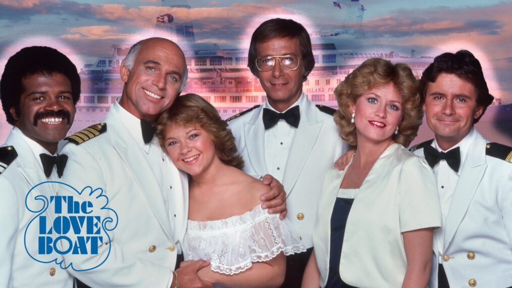 THE LOVE BOAT, from left: Ted Lange, Gavin MacLeod, Jill Whelan, Bernie Kopell, Lauren Tewes, Fred Grandy, 1977-1986. Composite image