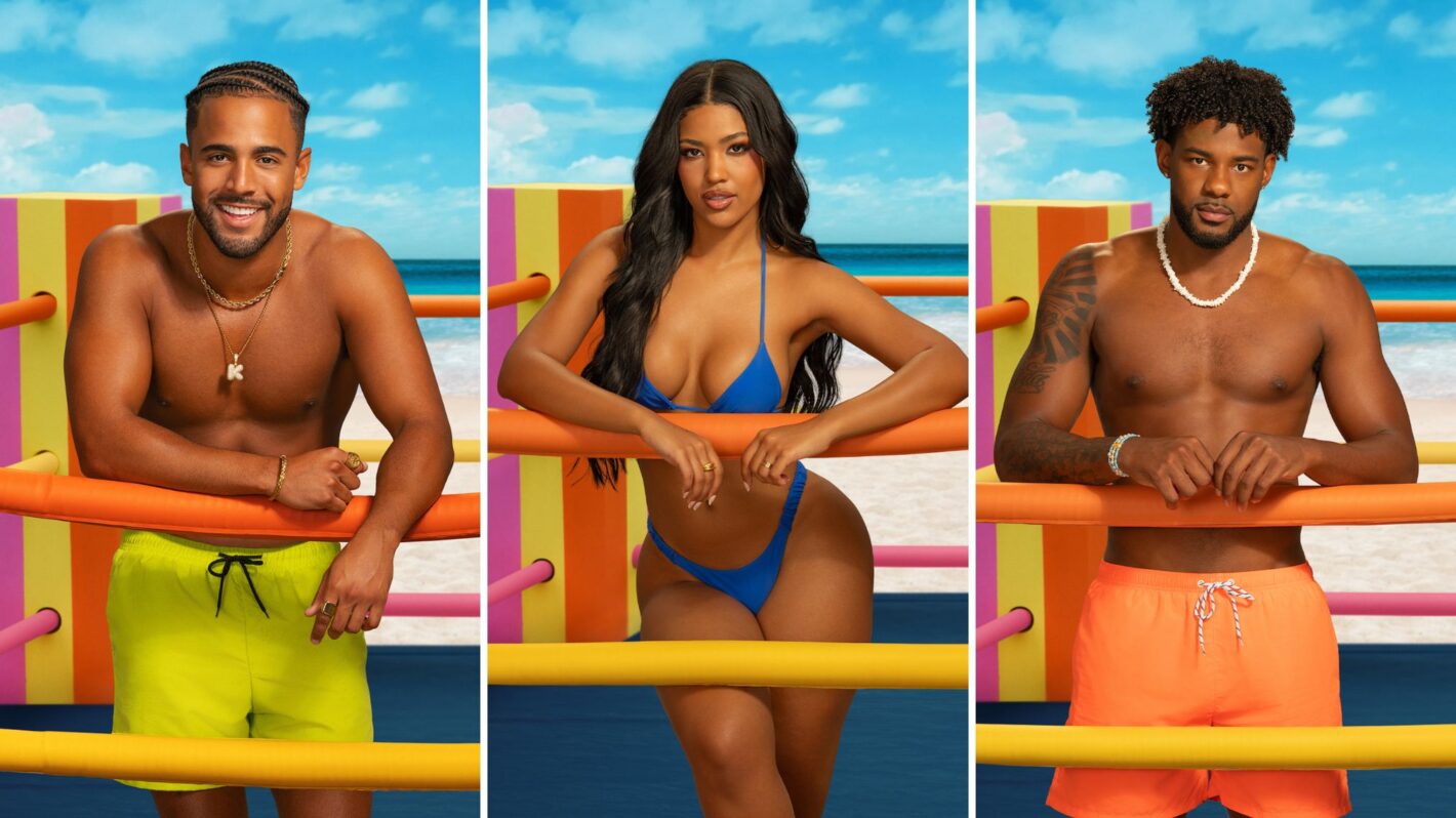 Kendall Washington, Andreina Santos, and Chris Seeley in 'Love Island Games' Season 2