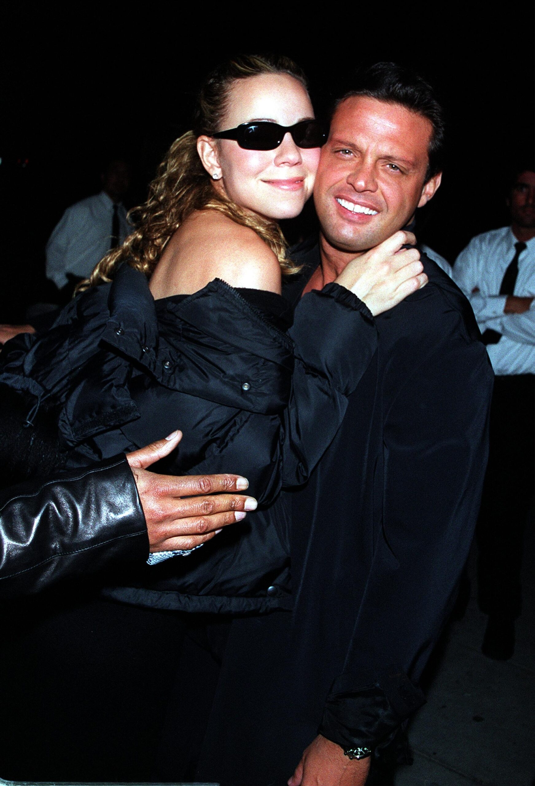 Singer Mariah Carey and Luis Miguel arrive at Mr. Chow's restaurant February 18, 2001 in Beverly Hills, CA.