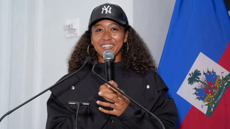 Naomi Osaka speaks during the Osaka Foundation NYC Benefit at Le Rock