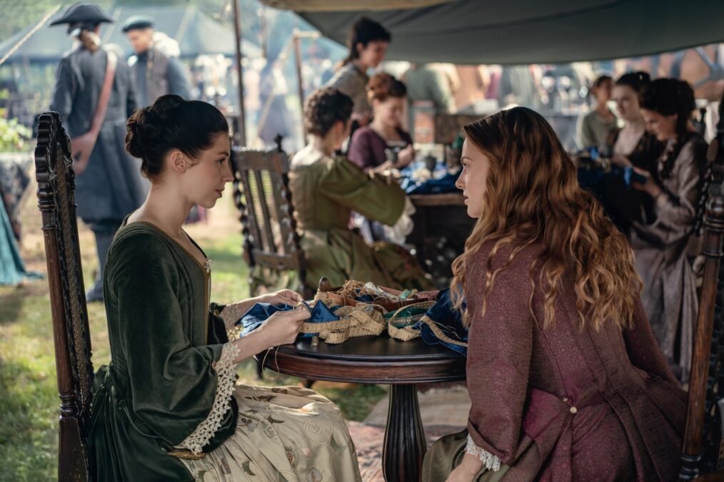 Hermione Corfield and Harriet Slater in 'Outlander: Blood of My Blood' Season 1