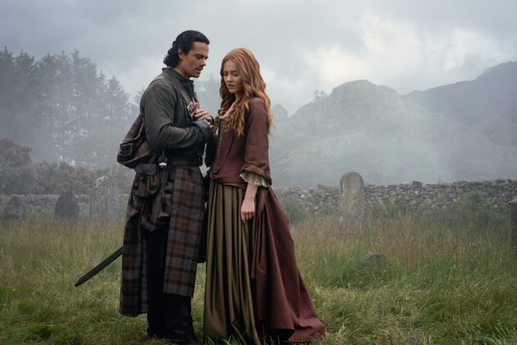 Jamie Roy and Harriet Slater in 'Outlander: Blood of My Blood' Season 1