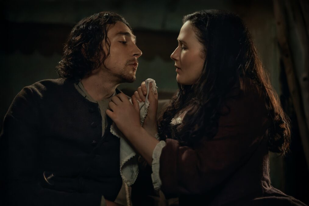 Rory Alexander and Sadhbh in 'Outlander: Blood of My Blood' Season 1