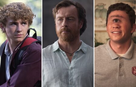 Walker Scobell, Toby Stephens, and Daniel Diemer in 'Percy Jackson and the Olympians'