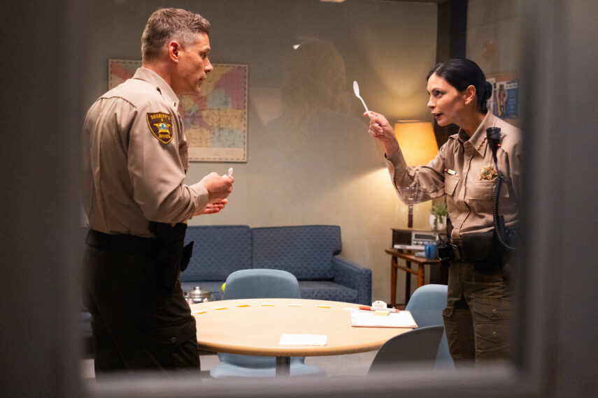 Matt Lauria as Nathan Boone and Morena Baccarin as Sheriff Mickey Fox — 'Sheriff Country' Series Premiere "Pilot"