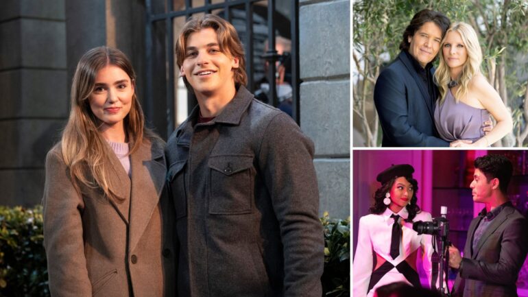 Braedyn Bruner and Giovanni Mazza on 'General Hospital'; Lauralee Bell and Michael Damian on 'The Young and the Restless'; Colby Muhammad and Alex Alegria on 'Beyond the Gates'