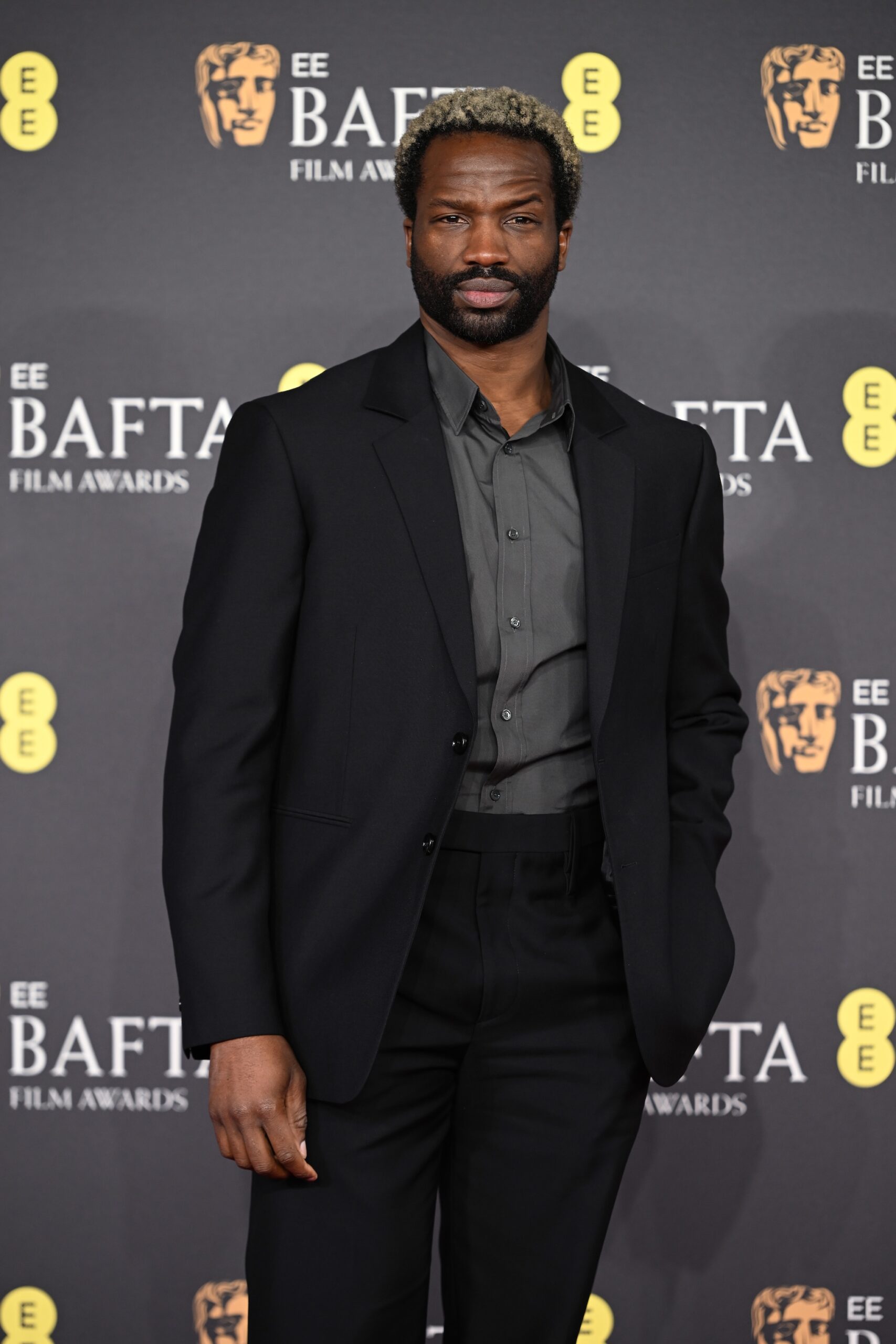 Sope Dirisu attends the 2025 EE BAFTA Film Awards at The Royal Festival Hall on February 16, 2025 in London, England.