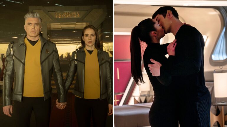 Anson Mount and Melanie Scrofano, Christina Chong and Ethan Peck on 'Star Trek: Strange New Worlds'
