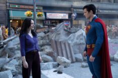 Rachel Brosnahan as Lois Lane, David Corenswet as Superman in 'Superman' (2025)