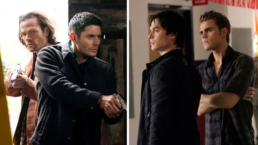 Winchester brothers from 'Supernatural' (L), Salvatore brothers from 'The Vampire Diaries' (R)