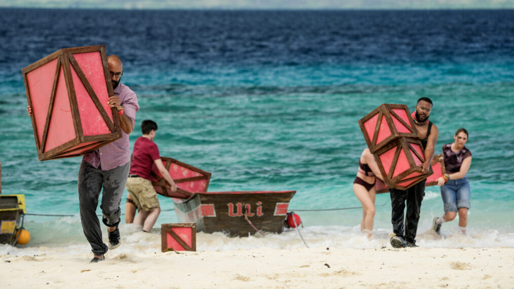 Nate Moore and Jawann Pitts in 'Survivor' Season 49 Episode 1, 'Act One of a Horror Film'