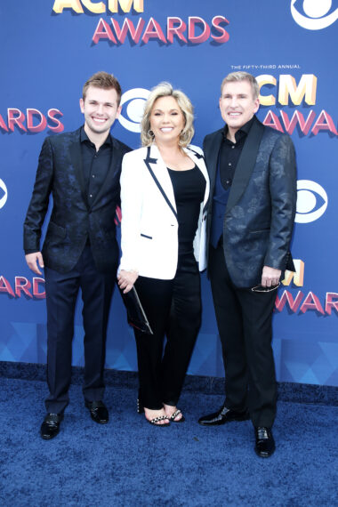 Chase Chrisley, Julie Chrisley, and Todd Chrisley attend the 53rd Academy of Country Music Awards at MGM Grand Garden Arena