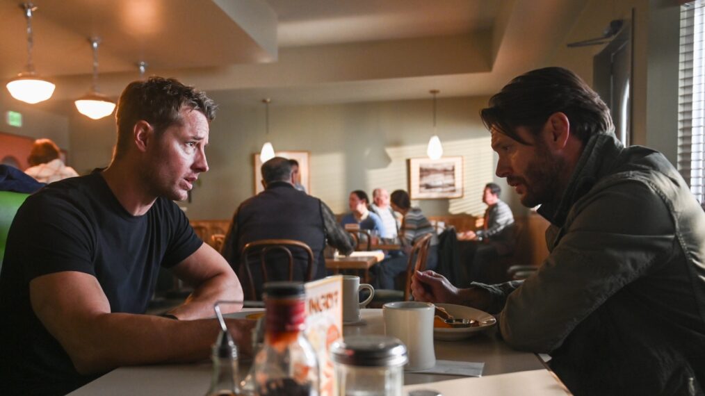 Justin Hartley as Colter Shaw and Jensen Ackles as Russell Shaw — 'Tracker' Season 3 Episode 2 