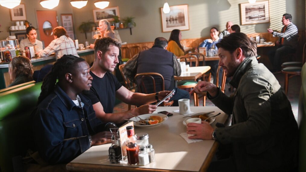 Chris Lee as Randy, Justin Hartley as Colter Shaw and Jensen Ackles as Russell Shaw — 'Tracker' Season 3 Episode 2 