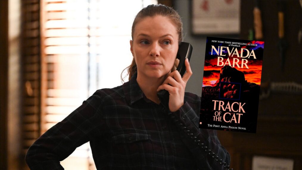 Tracy Spiridakos in 'Chicago P.D.'; Anna Pigeon 'Track of the Cat' book cover
