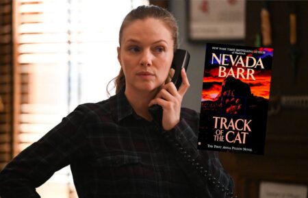 Tracy Spiridakos in 'Chicago P.D.'; Anna Pigeon 'Track of the Cat' book cover