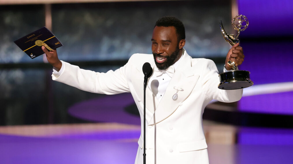 Tramell Tillman accepts the Outstanding Supporting Actor in a Drama Series award for 