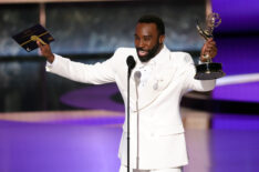 Tramell Tillman accepts the Outstanding Supporting Actor in a Drama Series award for 'Severance' onstage during the 77th Primetime Emmy Awards at Peacock Theater on September 14, 2025 in Los Angeles, California.