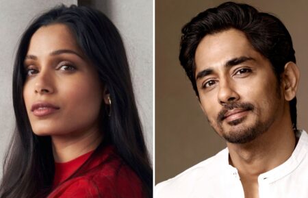 Freida Pinto headshot; Siddharth headshot