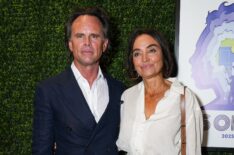 Walton Goggins and Nadia Conners attend the US Open Tennis Championship at the USTA Billie Jean King National Tennis Center on September 06, 2025 in New York City.