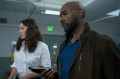 Inga Schlingmann as Dr. Sasha Lubbock and Morris Chestnut as Dr. John Watson — 'Watson' Season 2 Premiere 'A Son in the Oven'