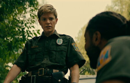 Mae Martin as Alex Dempsey and Brandon Jay McLaren as Dwayne Andrews in episode 101 of Wayward