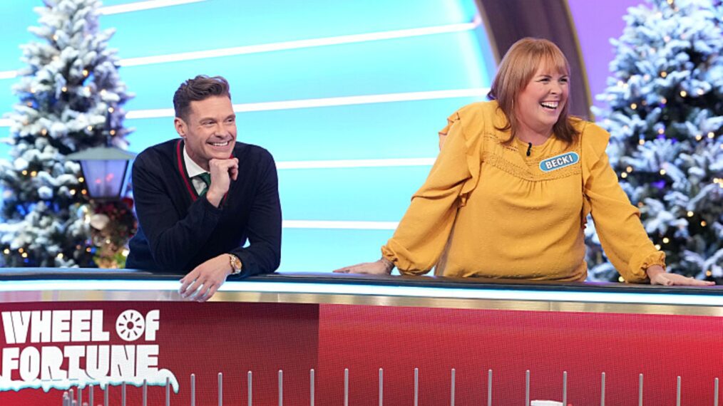 'Wheel of Fortune' host Ryan Seacrest with contestant