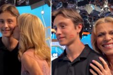 Vanna White kissing the cheek of a 'Wheel of Fortune' audience member on September 13, 2025