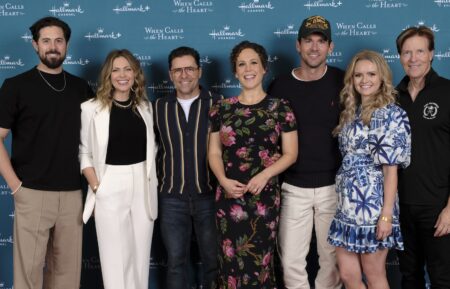Chris McNally, Pascale Hutton, Kavan Smith, Erin Krakow, Kevin McGarry, Andrea Brooks, and Jack Wagner at the 'When Calls the Heart' Hearties convention