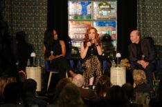 Natasha Burnett, Johannah Matthews, and Hrothgar Mathews at the 'When Calls the Heart' Hearties convention