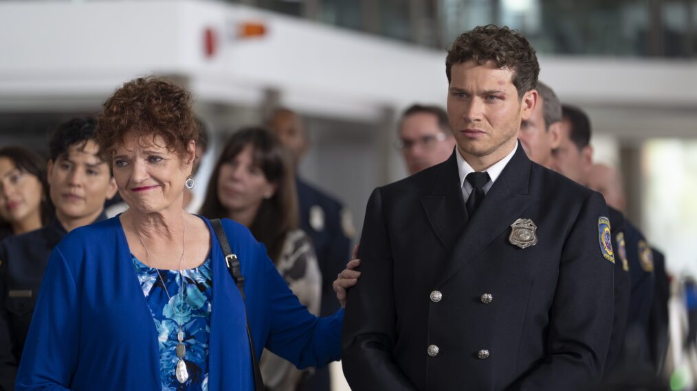 Debra Christofferson as Sue and Oliver Stark as Buck — '9-1-1' Season 9 Premiere 