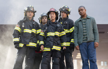 Ryan Guzman as Eddie, Anirudh Pisharody as Ravi, Kenneth Choi as Chimney, Oliver Stark as Buck, and Elijah M. Cooper as Harry — '9-1-1' Season 9 Episode 3