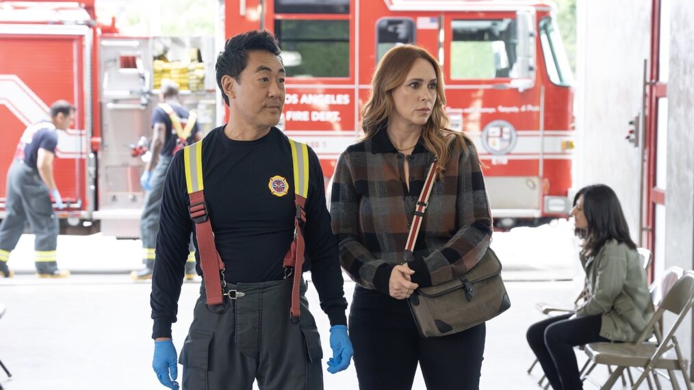 Kenneth Choi as Chimney, Jennifer Love Hewitt as Maddie — '9-1-1' Season 9 Episode 4 "Reentry"