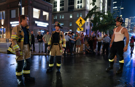 Chris O'Donnell as Don, Michael Provost as Ryan, and Hunter McVey as Blue — '9-1-1: Nashville' Series Premiere