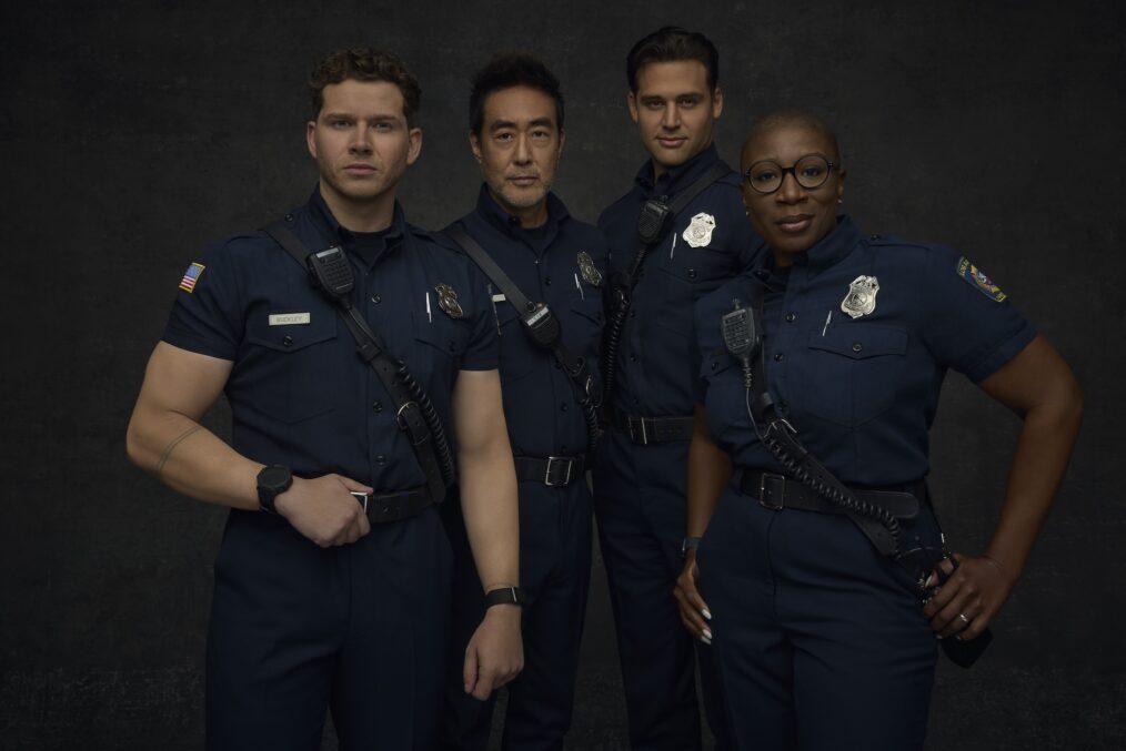 Oliver Stark as Buck, Kenneth Choi as Chimney, Ryan Guzman as Eddie, and Aisha Hinds as Hen — '9-1-1' Season 9