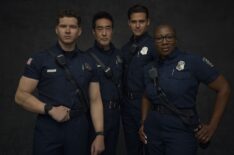 Oliver Stark as Buck, Kenneth Choi as Chimney, Ryan Guzman as Eddie, and Aisha Hinds as Hen — '9-1-1' Season 9