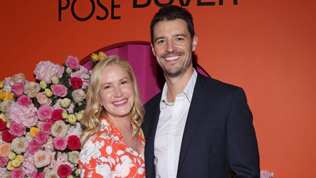 Angela Kinsey and Joshua Snyder attend a Diwali Celebration Hosted by Mindy Kaling, Lion Pose, and Dagne Dover at Arth Bar & Kitchen on November 06, 2023 in Culver City, California