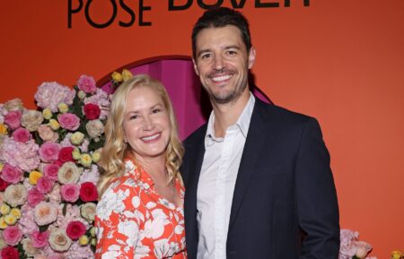 Angela Kinsey and Joshua Snyder attend a Diwali Celebration Hosted by Mindy Kaling, Lion Pose, and Dagne Dover at Arth Bar & Kitchen on November 06, 2023 in Culver City, California
