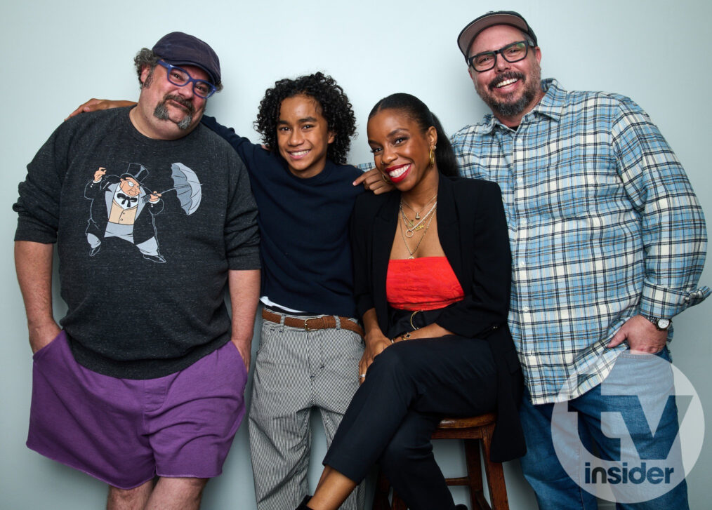 The cast and crew of 'Bat-Fam': Bobby Moynihan, Yonas Kibreab, London Hughes, and exec producer and showrunner Mike Roth