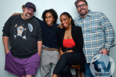 The cast and crew of 'Bat-Fam': Bobby Moynihan, Yonas Kibreab, London Hughes, and exec producer and showrunner Mike Roth