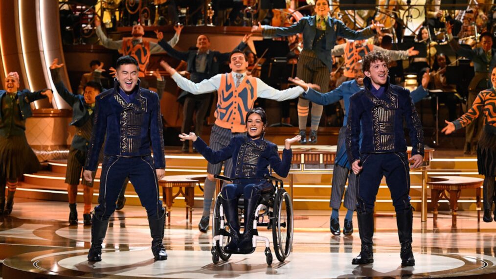Bowen Yang, Marissa Bode, and Ethan Slater, NBC's 'Wicked: One Wonderful Night' concert special, November 6, 2025.
