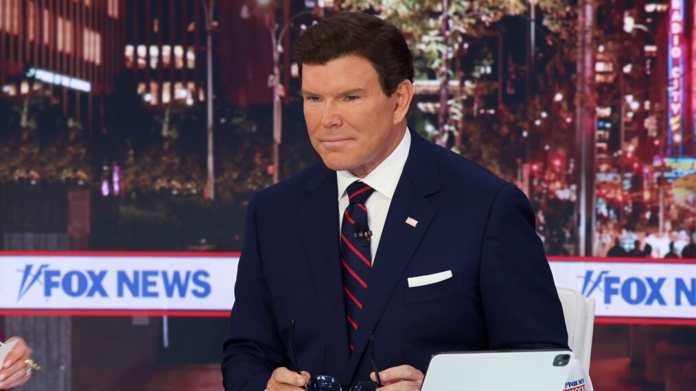 NEW YORK, NEW YORK - NOVEMBER 05: Bret Baier hosts FOX News Channel’s 'Democracy 2024: Election Night' at Fox News Channel Studios on November 05, 2024 in New York City. (Photo by Dia Dipasupil/Getty Images)