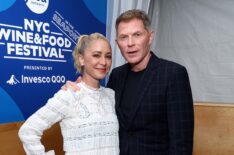 Brooke Williamson and Bobby Flay attend the Grand Tasting: After Dark presented by Montchevre Goat Cheese hosted by Bobby Flay and Brooke Williamson during Food Network New York City Wine & Food Festival presented by Invesco QQQ on October 18, 2025 in New York City.